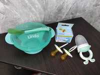 Набір дитячого посуду ніблер пустушки набор детской посуды ниблер