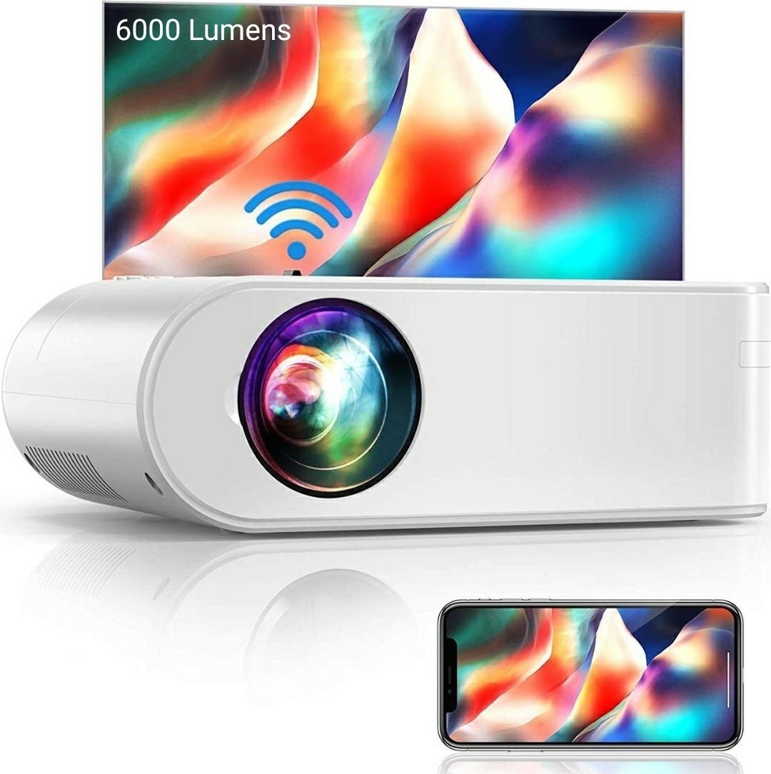 Projetor Led 6000 lumens + WiFi + Tela 80" oferta / 1080P / 4K/ Imagem