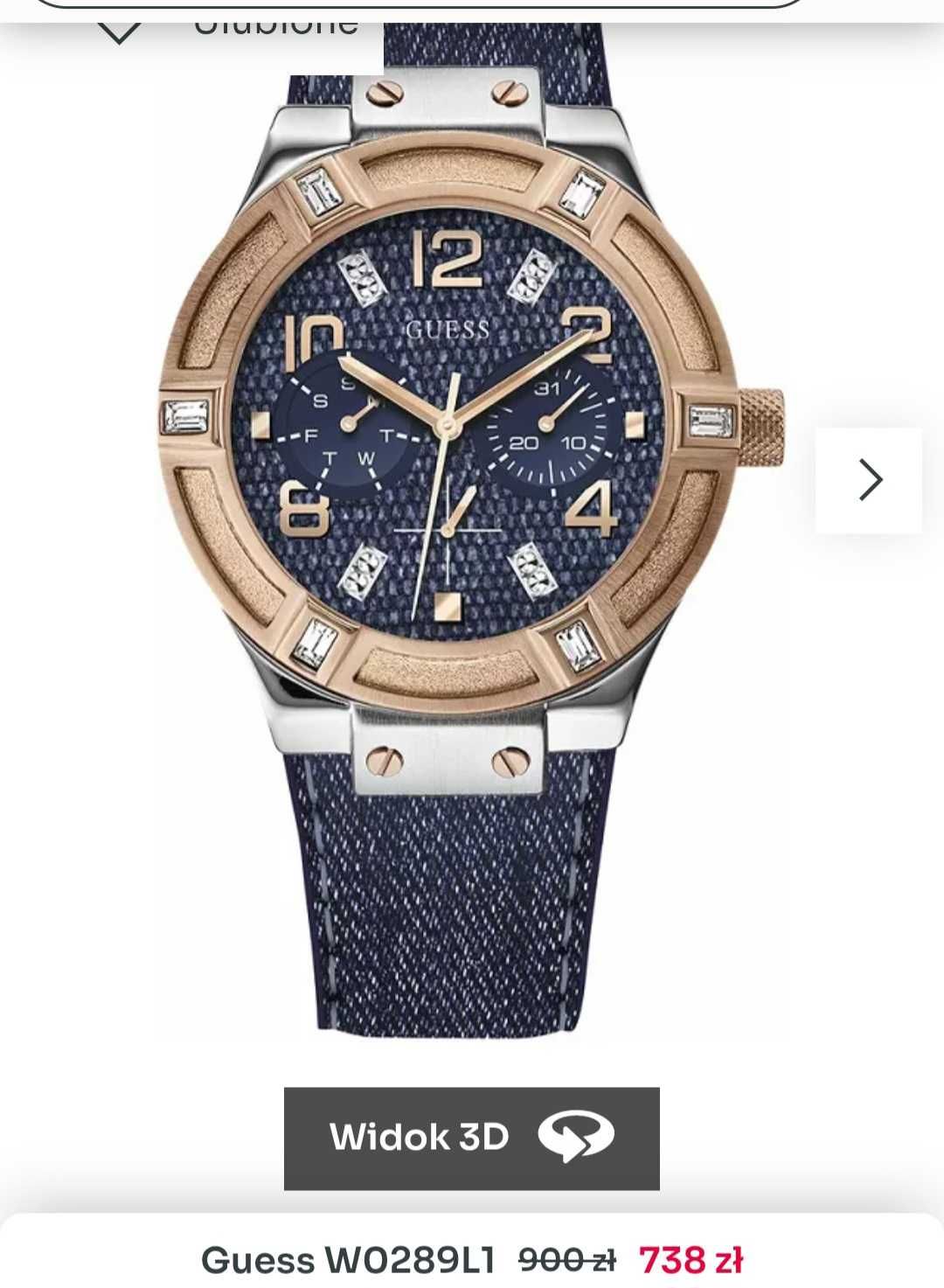 Zegarek damski Guess W0289L1, nowy.