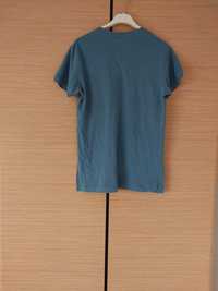 Niebieski bawełniany T-shirt