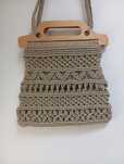 Torebka vintage retro boho oldschool drewno makrama hippie etno