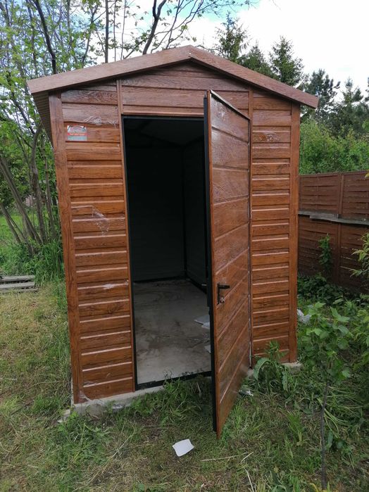 Altanka blaszana 3x3 plus 2x3 w kolorze drewnopodobnym, profil ocynk