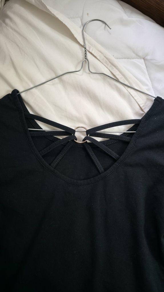 Czarna dopasowana bluzka basic y2k alternative  emo