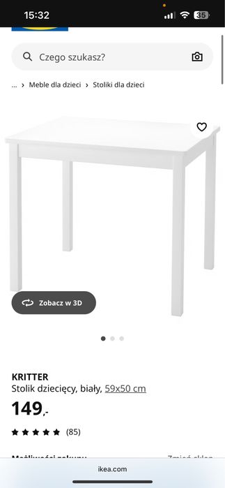 Stolik kritter + krzesełka flisat ikea