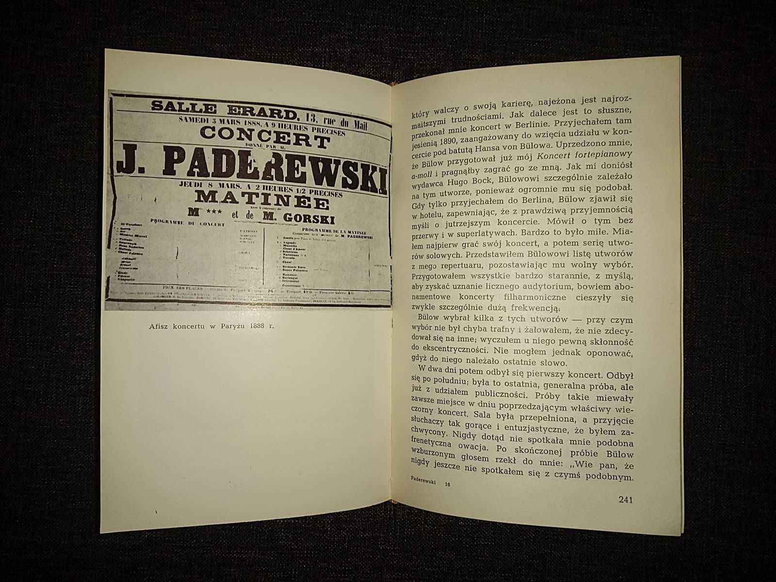 "Pamiętniki" Ignacy J. Paderewski Polskie Wydawnictwo Muzyczne 1961r