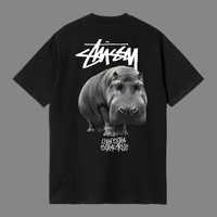 Футболка stussy стусси оригинал черная бегемот