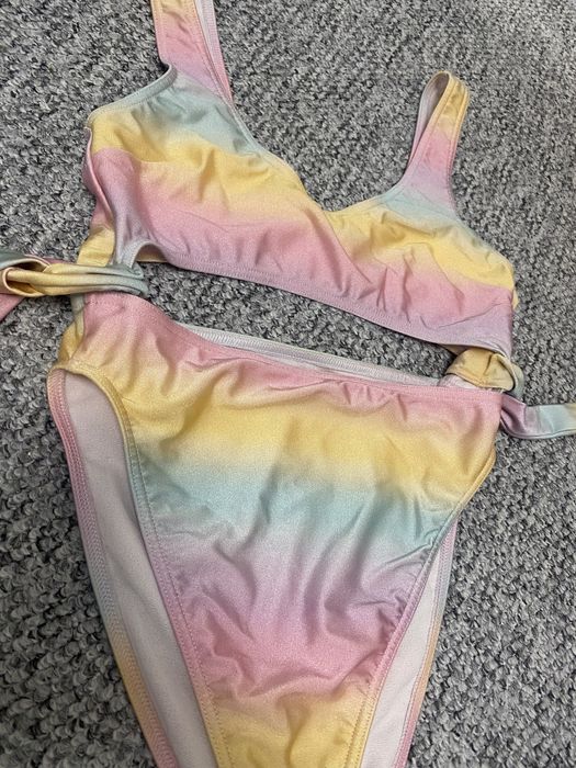 Asos  wysoko wycięty strój kąpielowy bikini wysoki stan efekt ombre