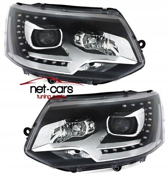 Reflektory lampy przednie przód VW T5 LIFT LED XENON H7 DEPO DRL chrom