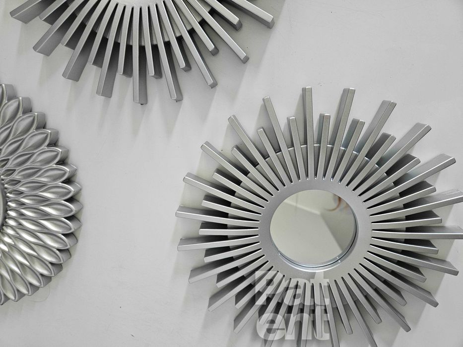 Lustra zestaw 3 luster w srebrnych ramkach do domu na ścianę dekoracja