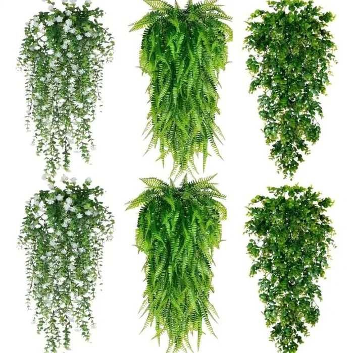 6 SZTUK 76cm Sztuczne Kwiaty Perskie PAPROCIE BUKSZPAN BLUSZCZ h222