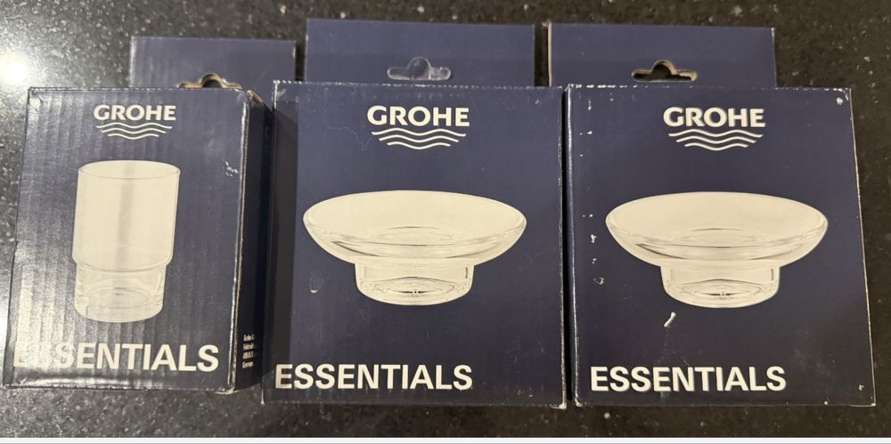 Grohe Essentials szkto mydelniczka i szklanka nowe