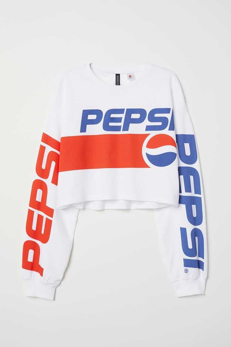 Nowość 2024:) biała krótka bluza PEPSI H&M roz XS