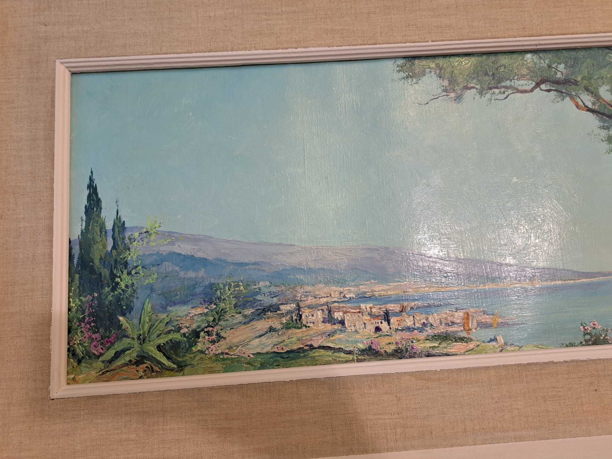 Obraz olejny na płótnie San Remo pejzaż morze góry panorama