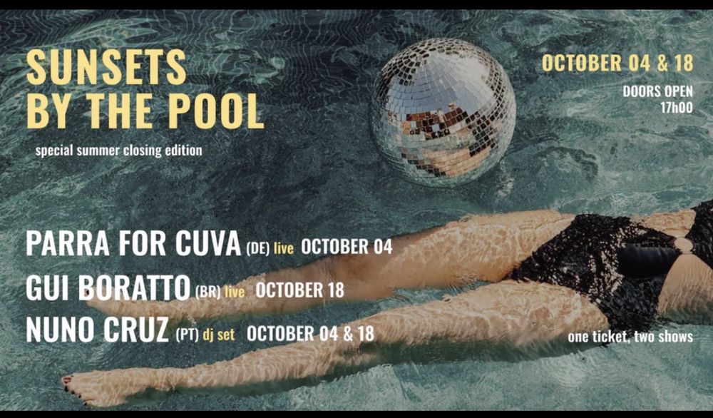 Vendo bilhete Parra for UVA 04/10 + Gui Boratto 18/10 + Nuno Cruz