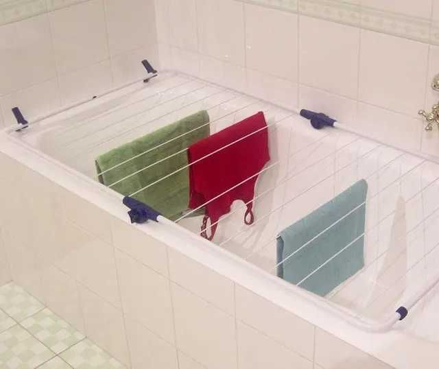 Suszarka na pranie NA WANNĘ nawannowa składana pow. suszenia 10m biała