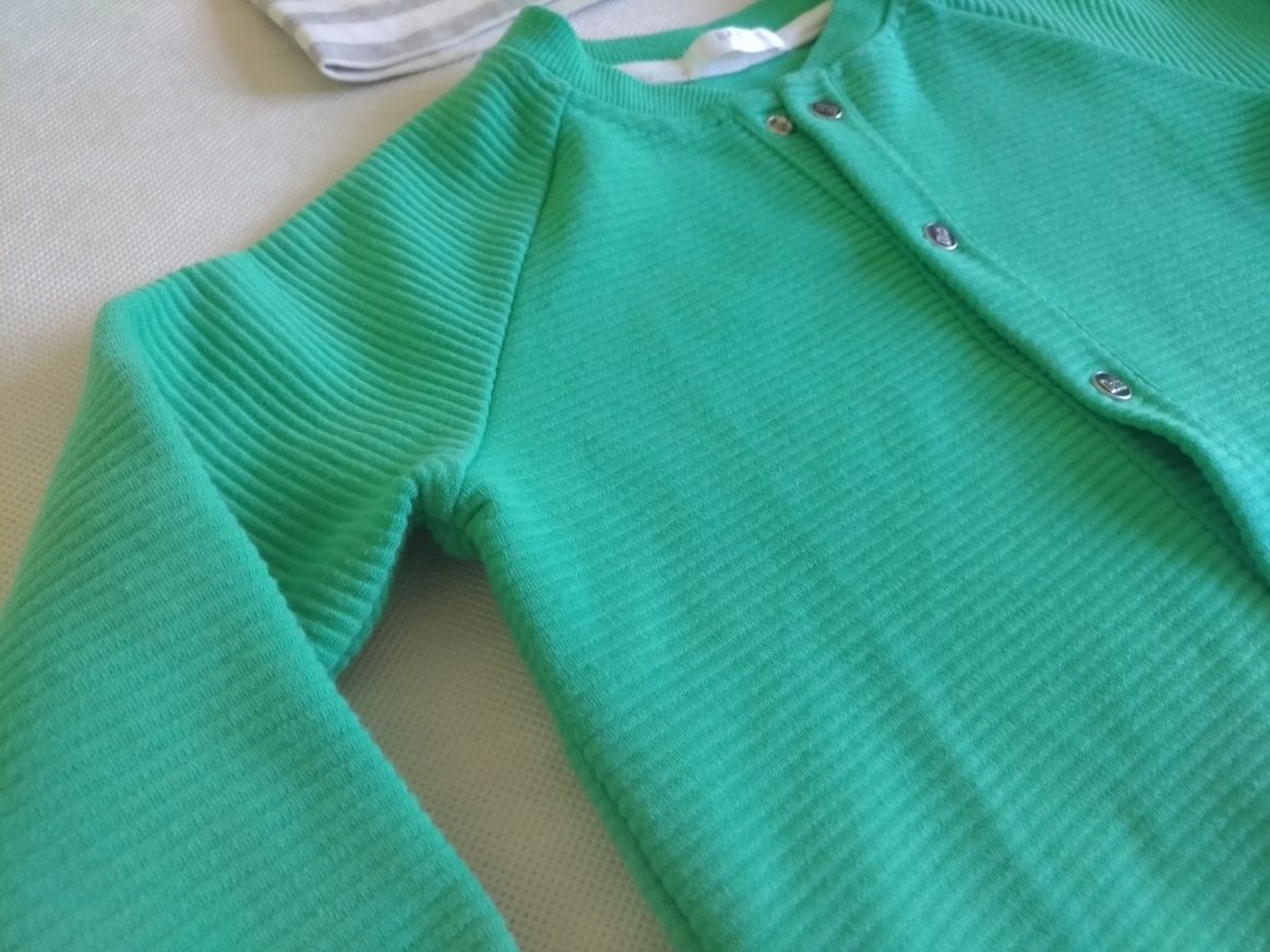 Sweter dla chłopca kardigan prążki r.92 + czapka gratis