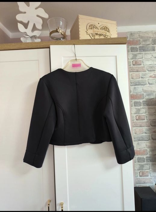 Elegancka krótka marynarka czarna bolerko - Bodyflirt r. S/M