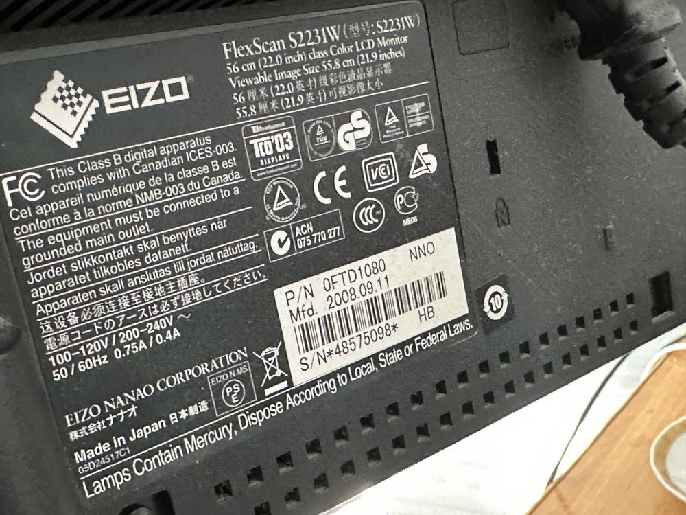 Eizo Flexscan s2231w