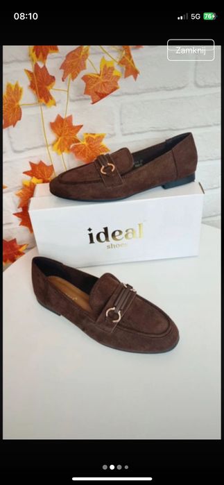 Mokasyny w modnym czekoladowym kolorze, stan idealny!!