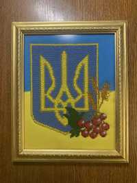 Герб Украины, картина бисером