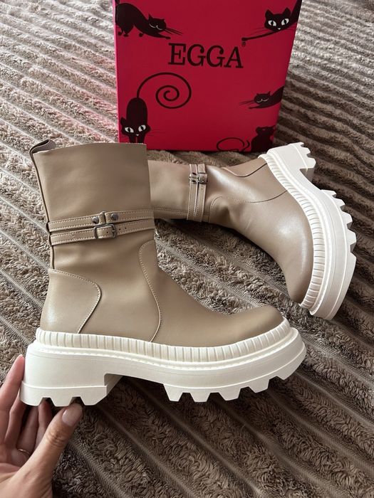 ЗНИЖКА Демі черевики 37/38р з натуральної шкіри [чоботи осіннє взуття]