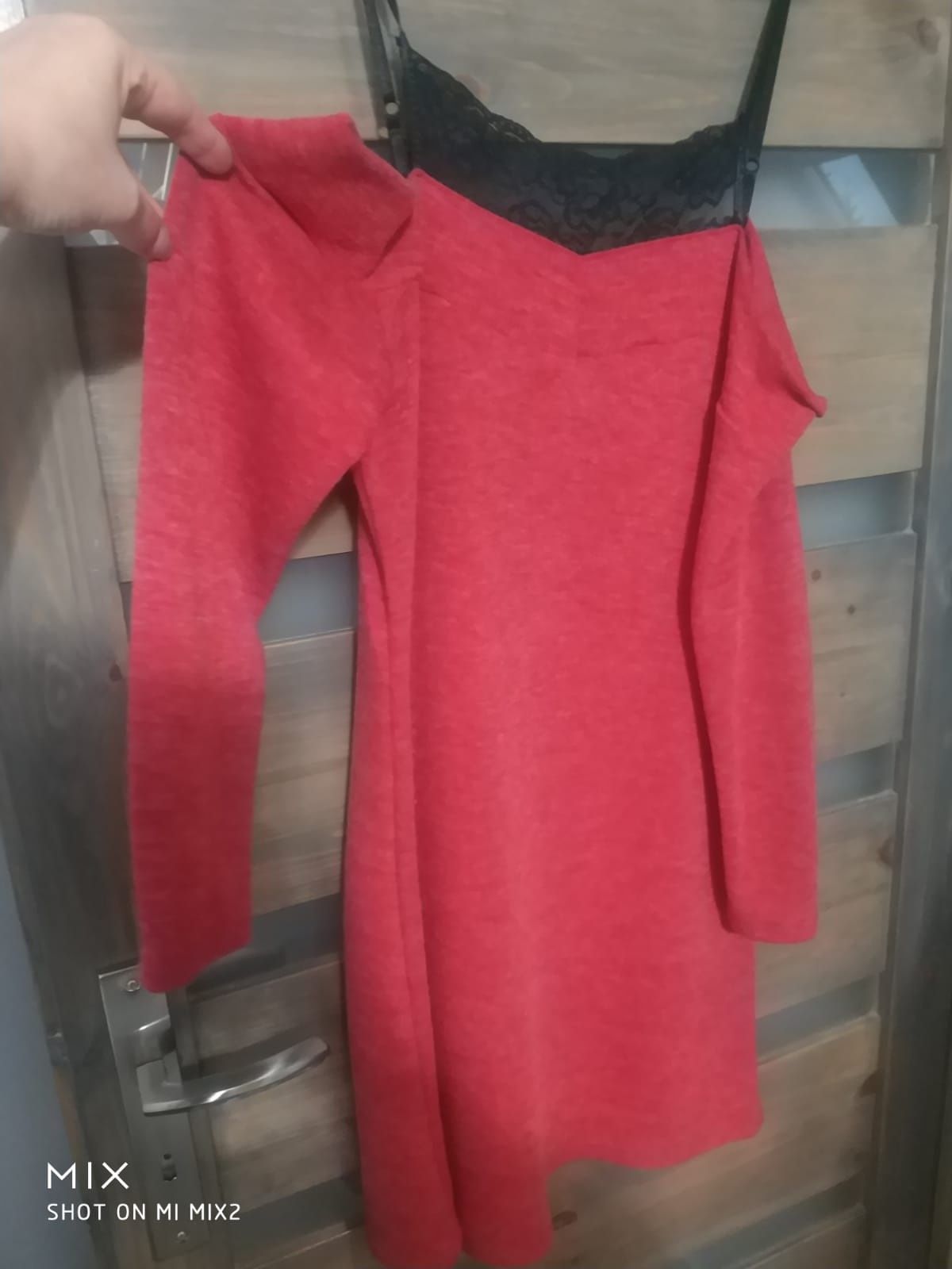 Swetr tunika czerwona