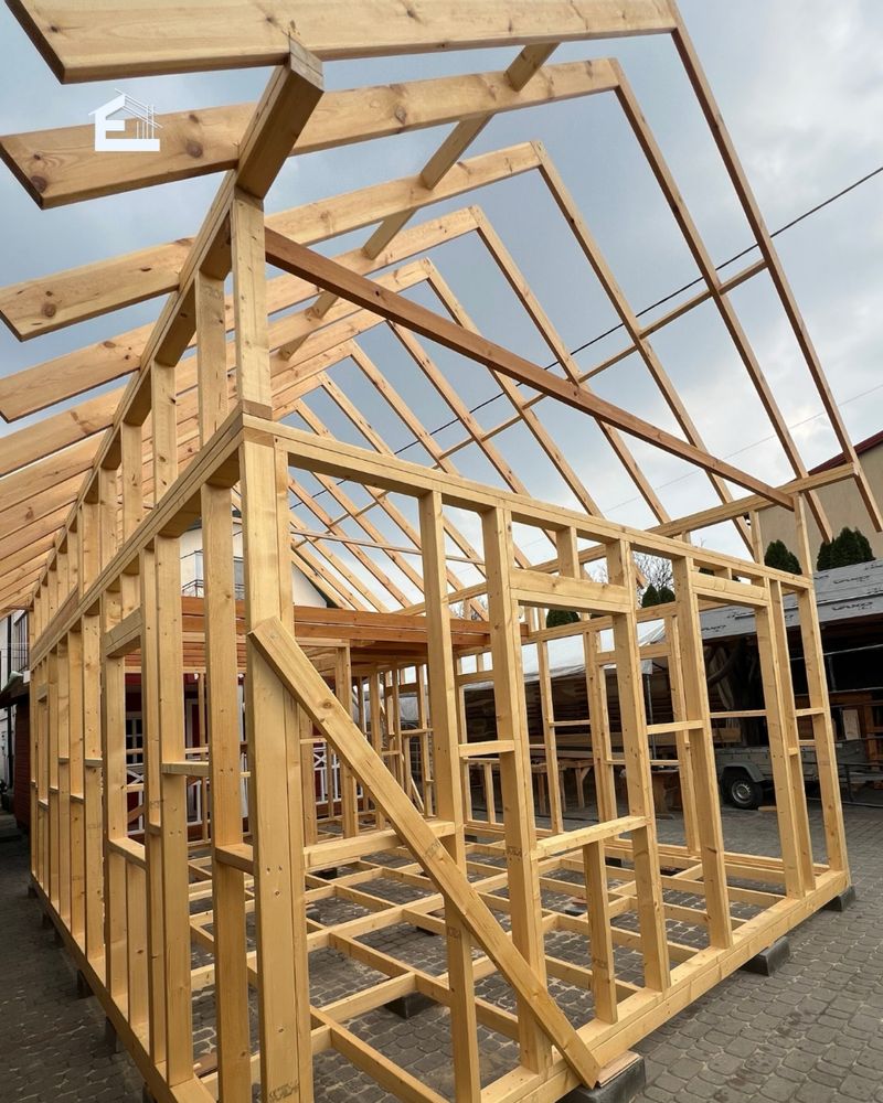 Konstrukcja szkieletowa domu 35m2 c24