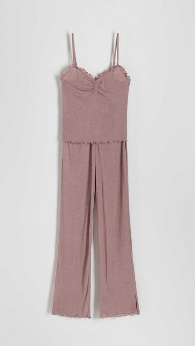 Piżama damska różowo-beżowa r. M Reserved