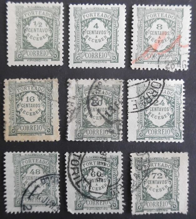 Selos Portugal 1922- Porteado tipo 1904 Unicolor incompleto