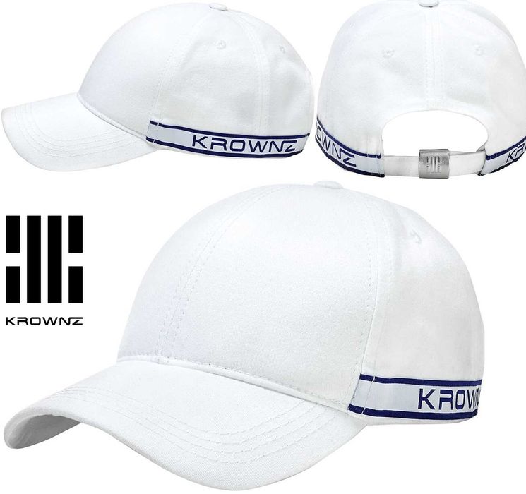 CZAPKA z Daszkiem UNISEX męska damska KROWNZ BIAŁA czapeczka BAWEŁNA