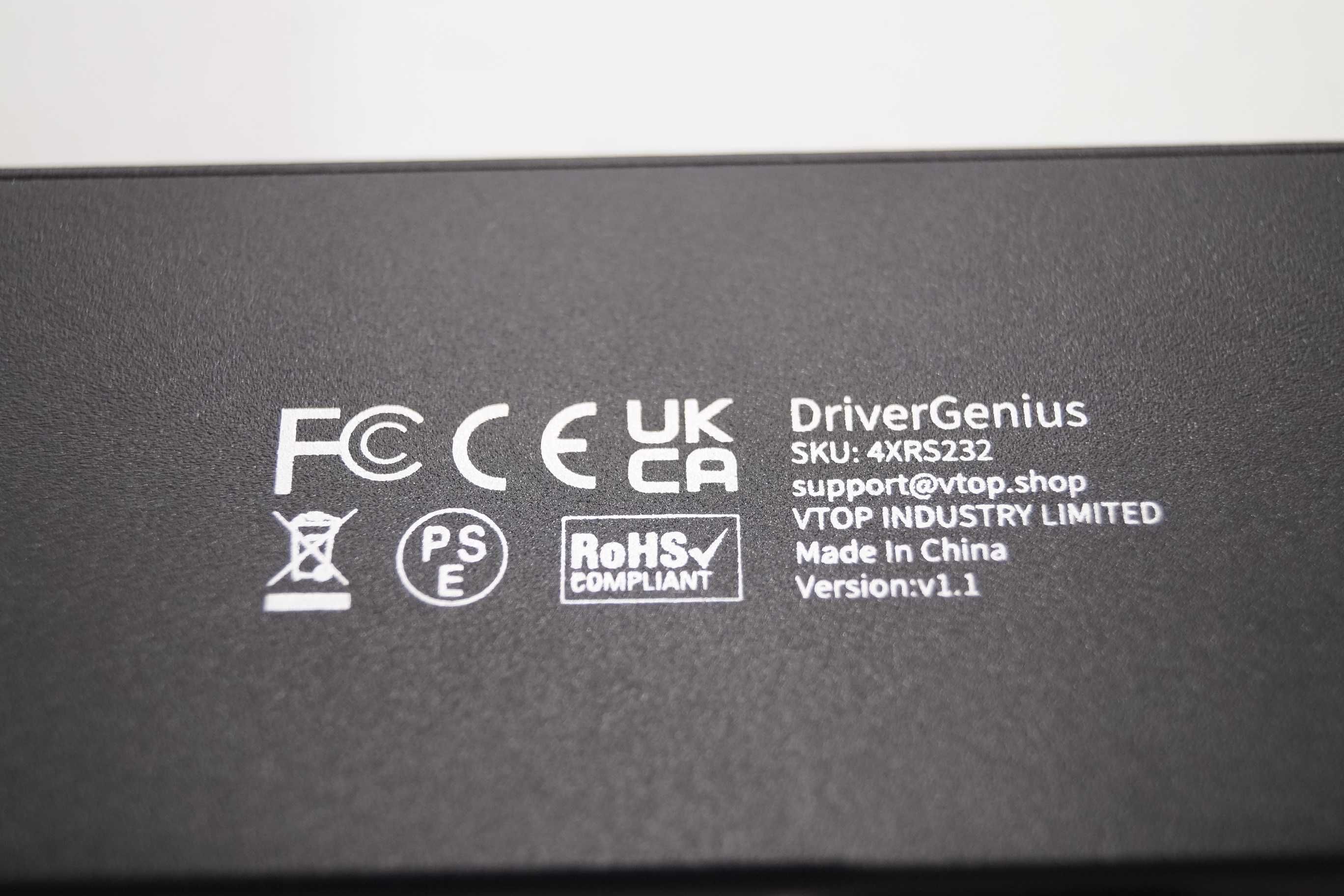 427 DriverGenius 4-portowy konwerter USB C na szeregowy RS232 DB9