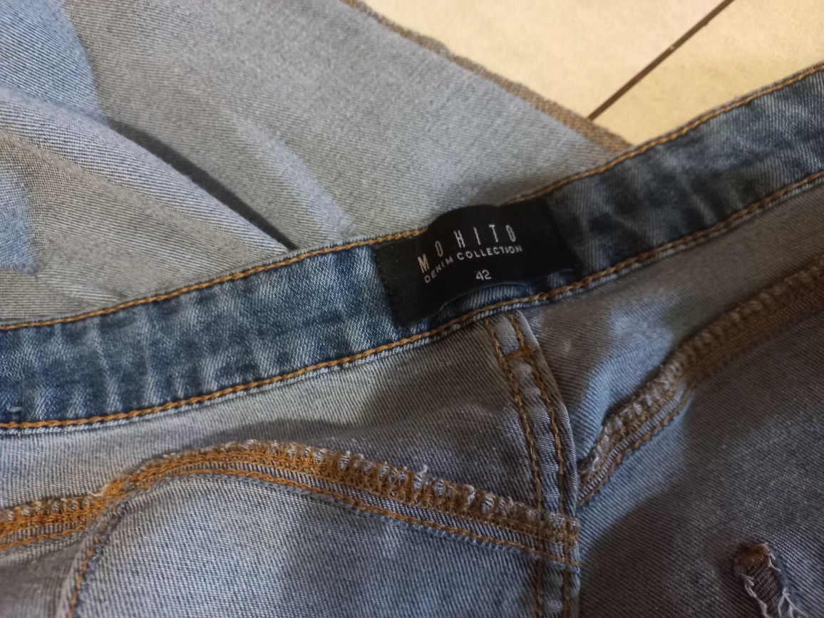 Spodnie jeans miękki mohito 42