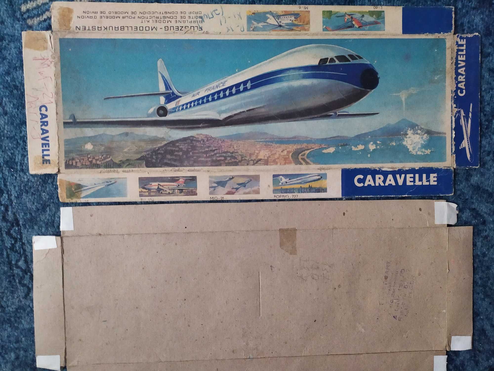 Модель самолёта Caravelle Plasticart 1/100 ГДР