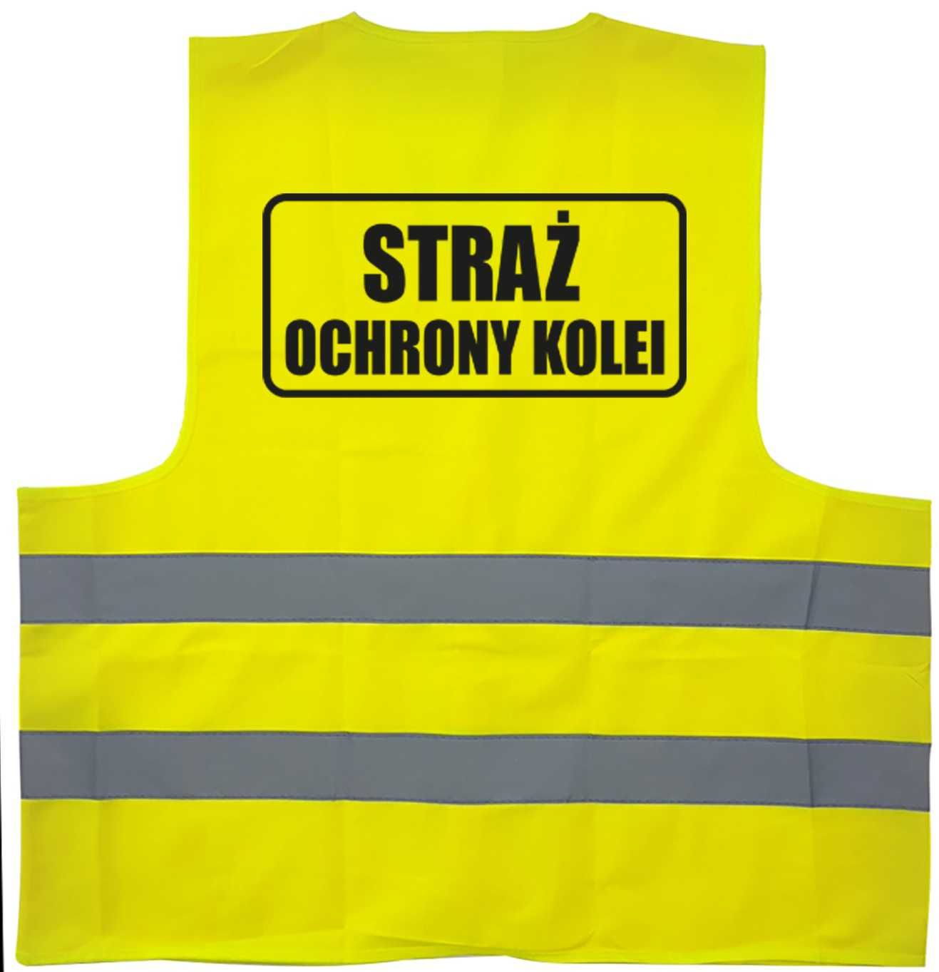 kamizelka odblaskowa, kamizelka z nadrukiem straż ochrony kolei