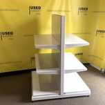 Острівні двусторонні торгові стеллажі з металічними полицями в магазин