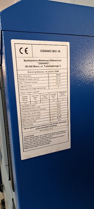 Kocioł ( piec) na drewno Ogniwo Bio 18 Kw zgazowujący