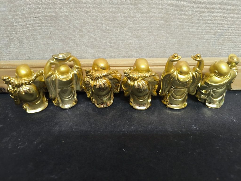 6 Estatuetas Buda Douradas