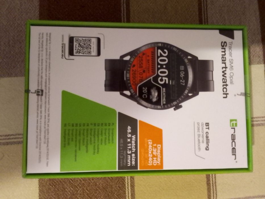 Smartwatch Tracer SM6 Opal zegarek nowy,nieużywany,plomby