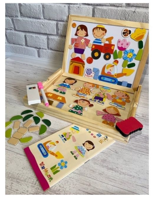 Хит продаж !Деревянный чемоданчик с магнитными фигурками .