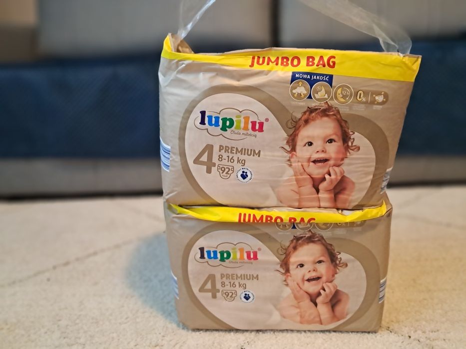 2x Pieluchy Pampersy Lupilu Premium 4, 8-16 kg, Jumbo Bag