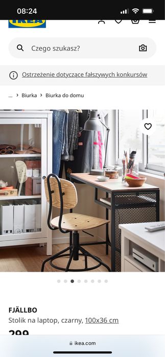 Biurko FJALLBO Ikea w stylu loftowym tez jako konsola