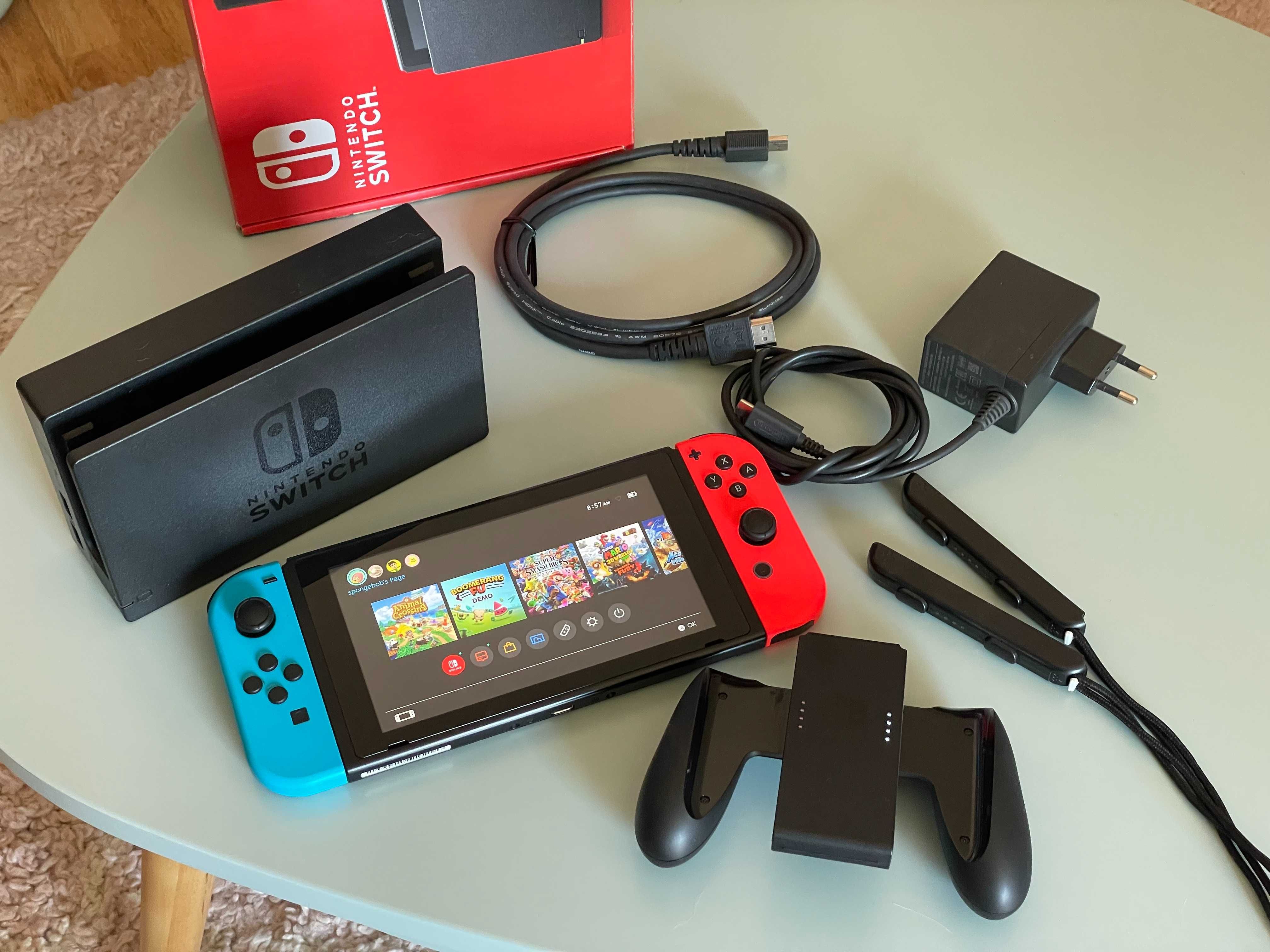 Nintendo switch v2-1.1 32gb em ótimo estado com caixa