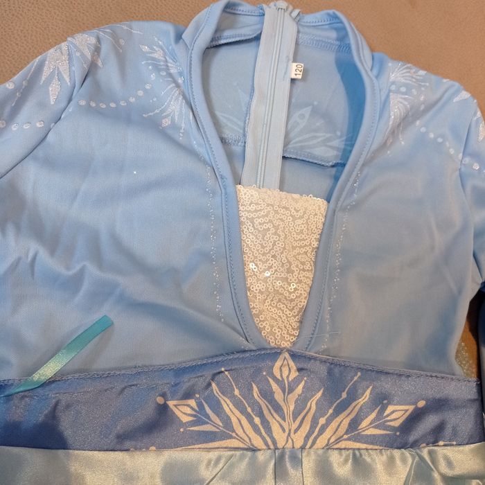 Sukienka strój karnawałowy przebranie Elsa Kraina Lodu r.116-122