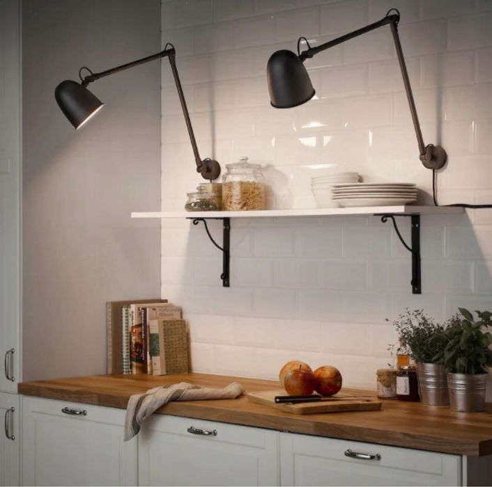 IKEA  Skurup lampka ścienna  biurkowa czarna