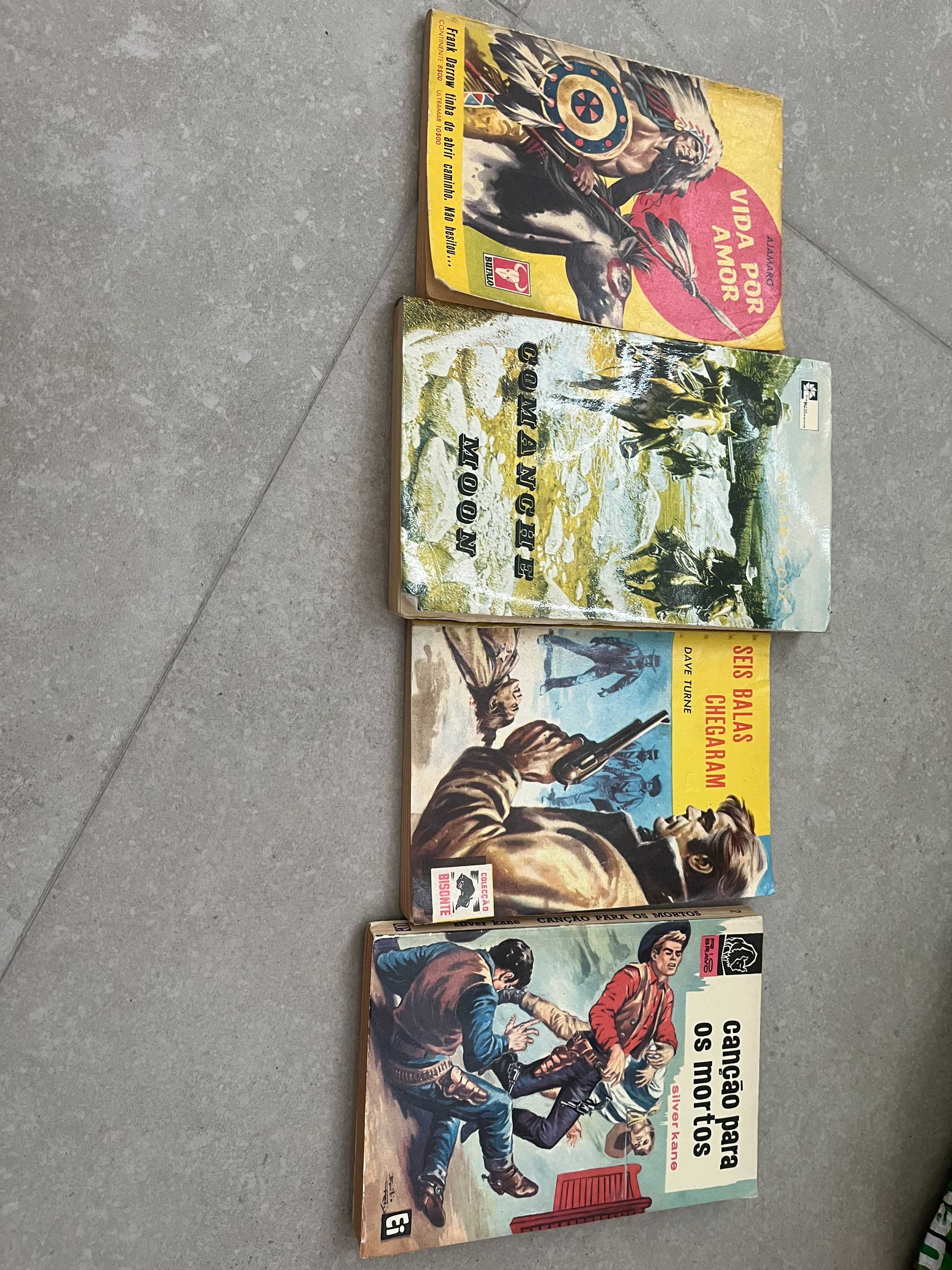 13 livros de cowboys (em prosa ou Banda Desenhada) anos 60 e 70