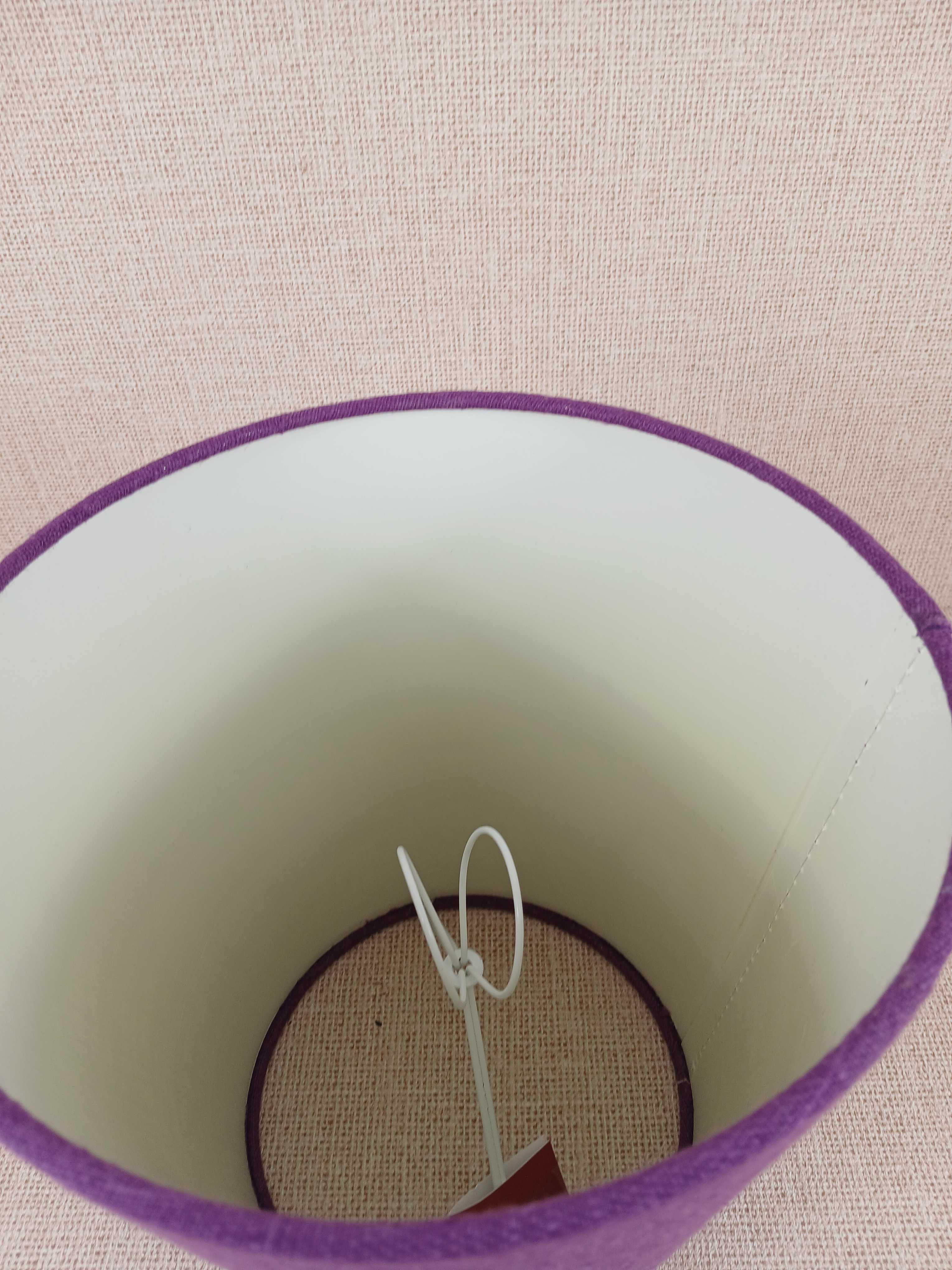 Piękny abażur do lampki Fioletowy stożek Nowoczesny styl Len H 20 cm