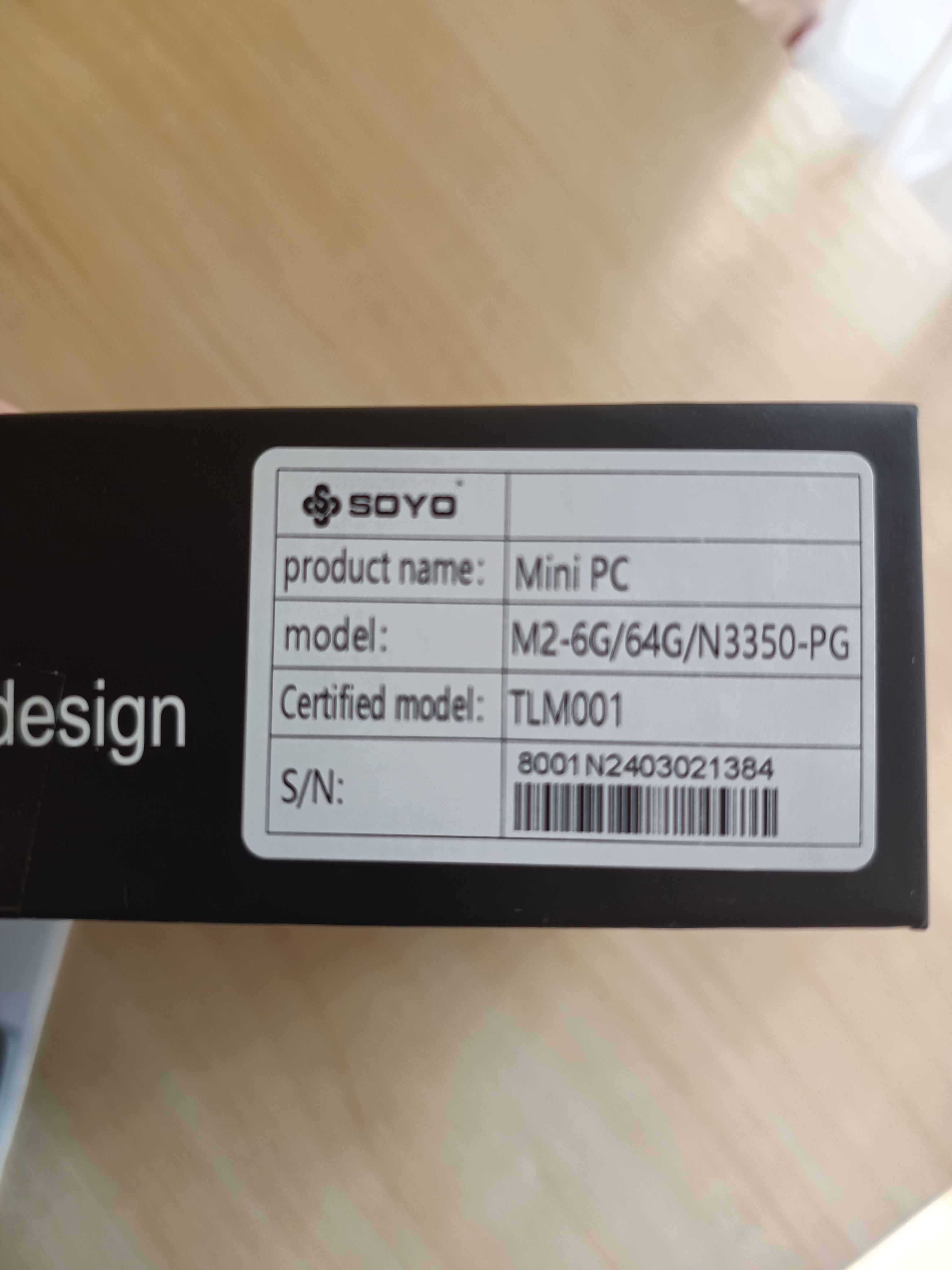 Міні ПК SOYO M2 Intel N3350/6GB/64GB ліцензійна Windows 10