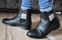 Sztyblety buty kozaczki ze skóry czarnej Hilfiger Denim r. 40 logowane