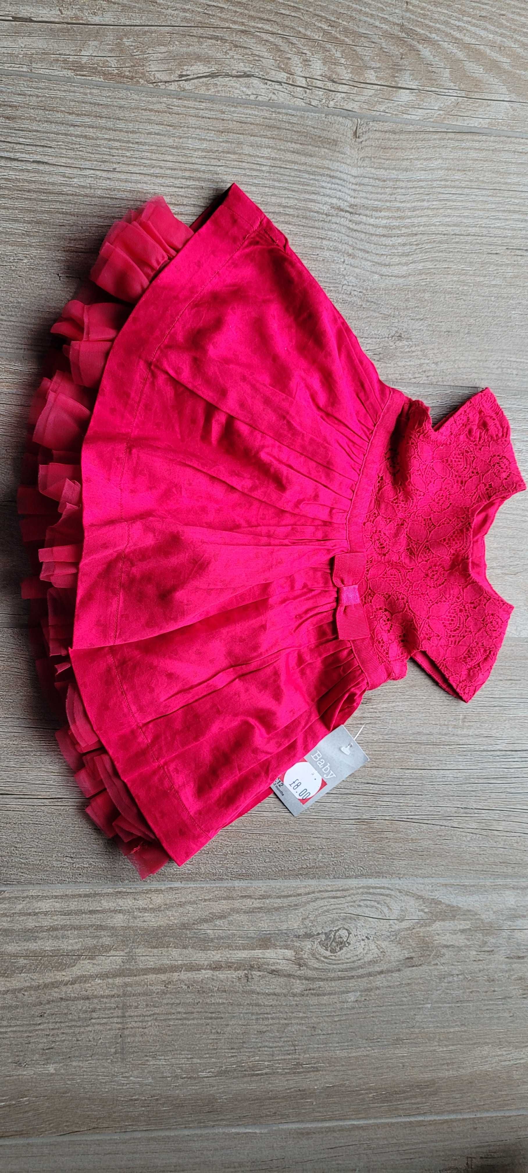 NOWA sukienka sukieneczka dziewczęca czerwona r. 0-3m