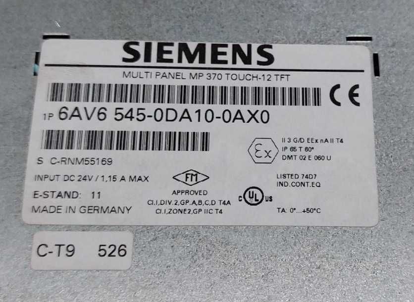 Panel Siemens SIMATIC MP370 6AV6545-0DA10-0AX0